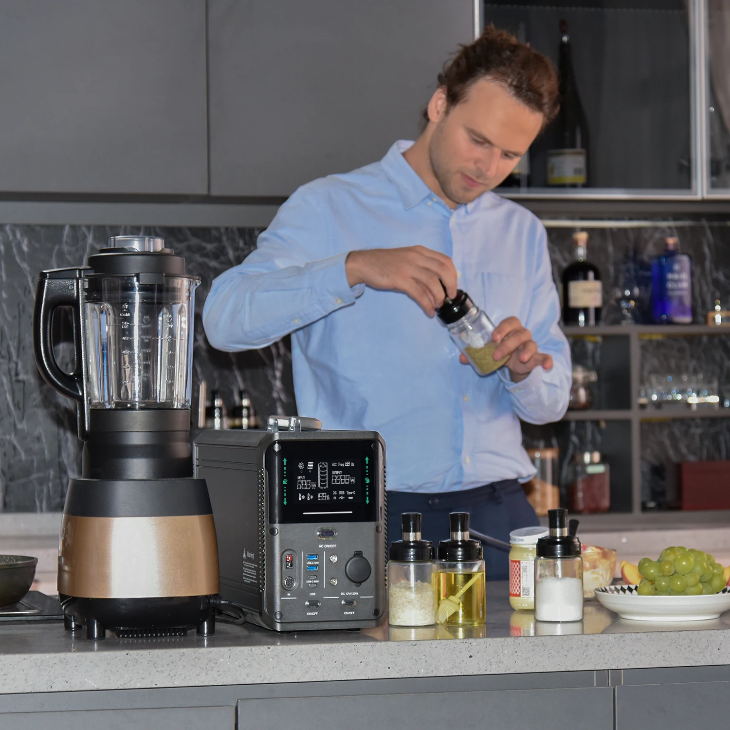 Portable Power Station 1075Wh Solar Generator 1000W Home Camping Emergency Power Supply Rechargeable LiFePO4 Battery