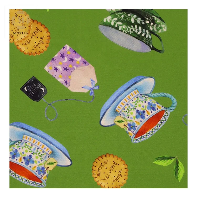 16693D зеленая ткань с цифровым принтом # encel для женских блузок рубашек платьев брюк костюмов