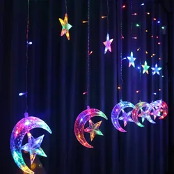 Led 6 Star 6 Moon Star Light For Decoration 8 Function Socket String Night Light