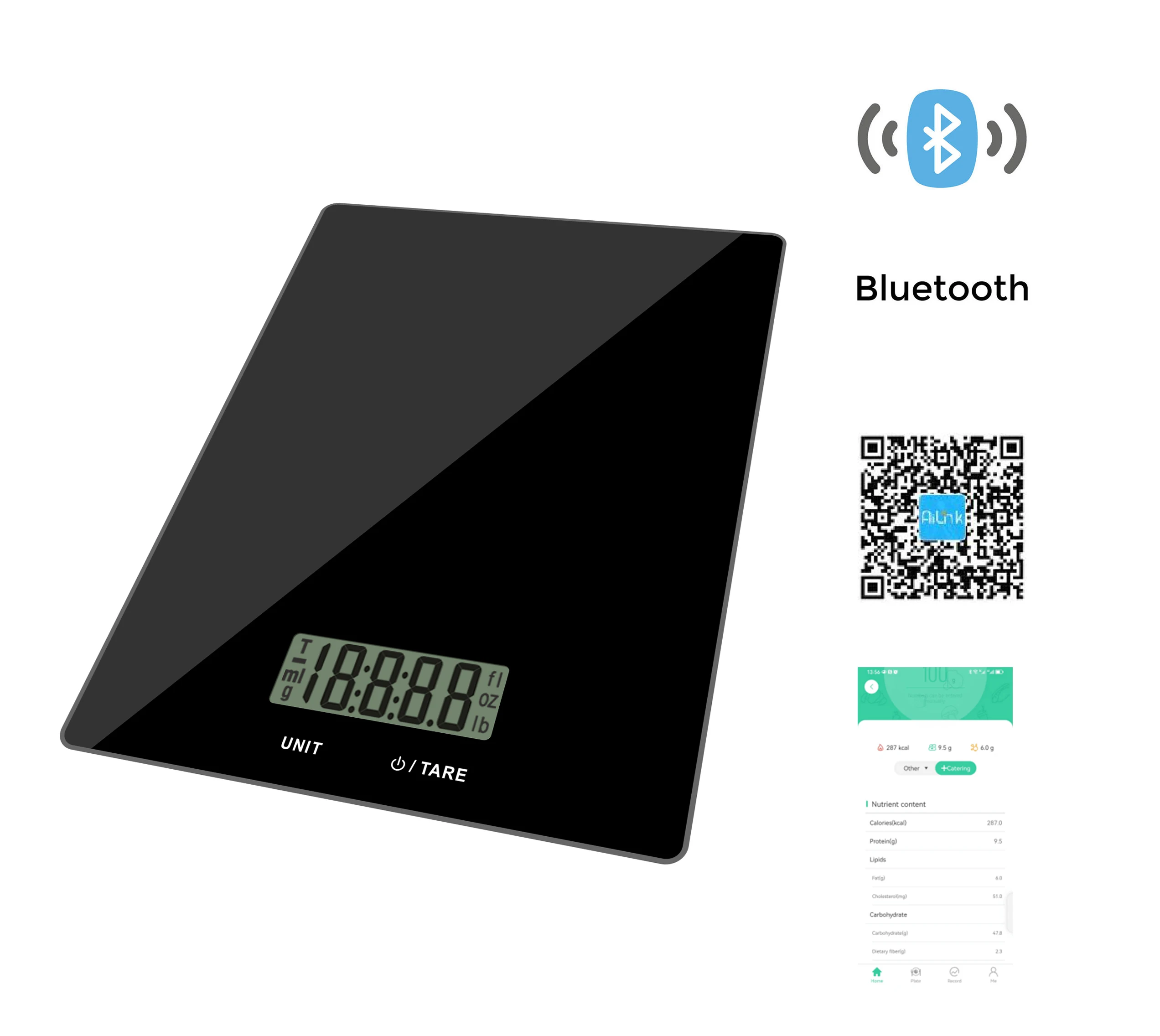 11LB 5Kg Cooking Baking Digital Scale BT Blue Tooth Nutrition Kitchen Scale With App For IOS Android Smart Phone