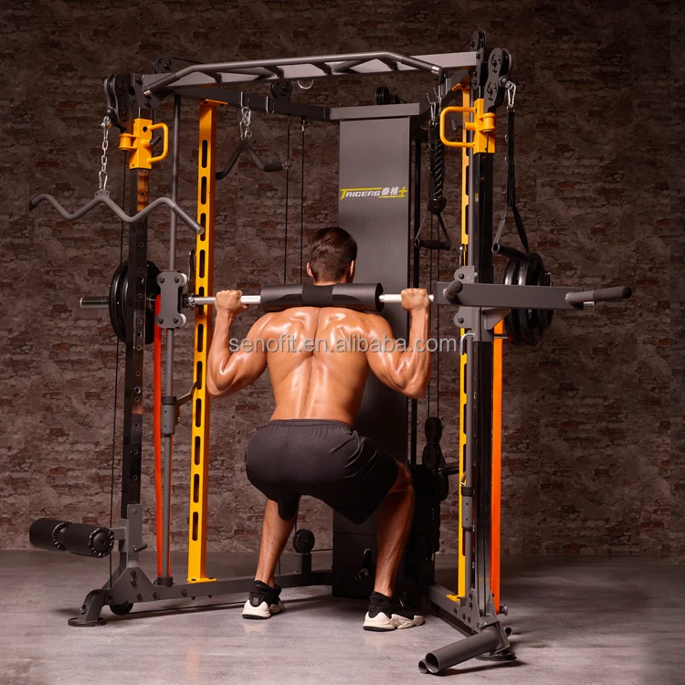 SENAOFIT Home Gym Exercise Multi Function Station Equipment Smith Machine with Weights Power Rack For Exercise