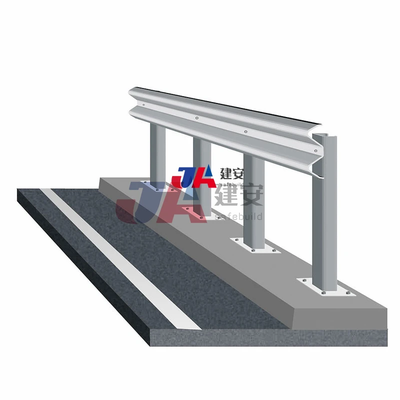 High Speed Galvanized Steel Crash Barrier Highway Guardrail Galvanized Steel Q345 Material W Beam Road Guardrail