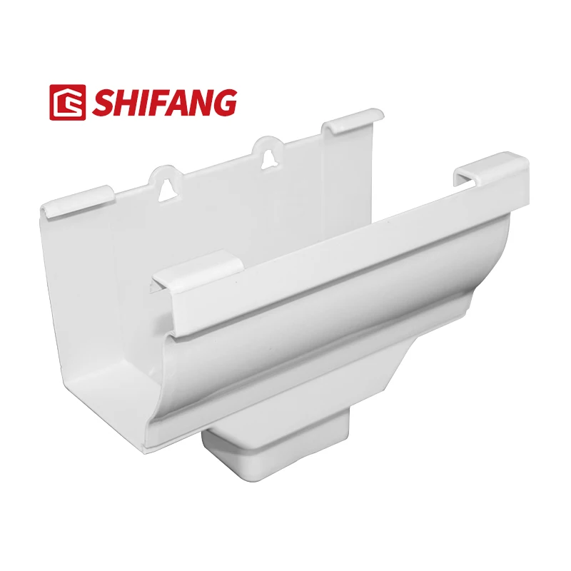 gutters roofing rainwater drainage system material  pvc pipe fitting drop outlet  downspout channels  vinyl gutters