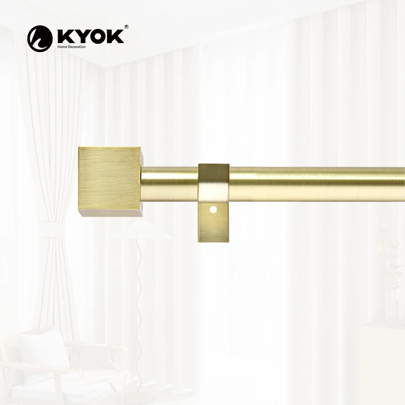 KYOK modern Wholesale China Factory square finial Metal Curtain Rod And Rail Accessories For Curtains
