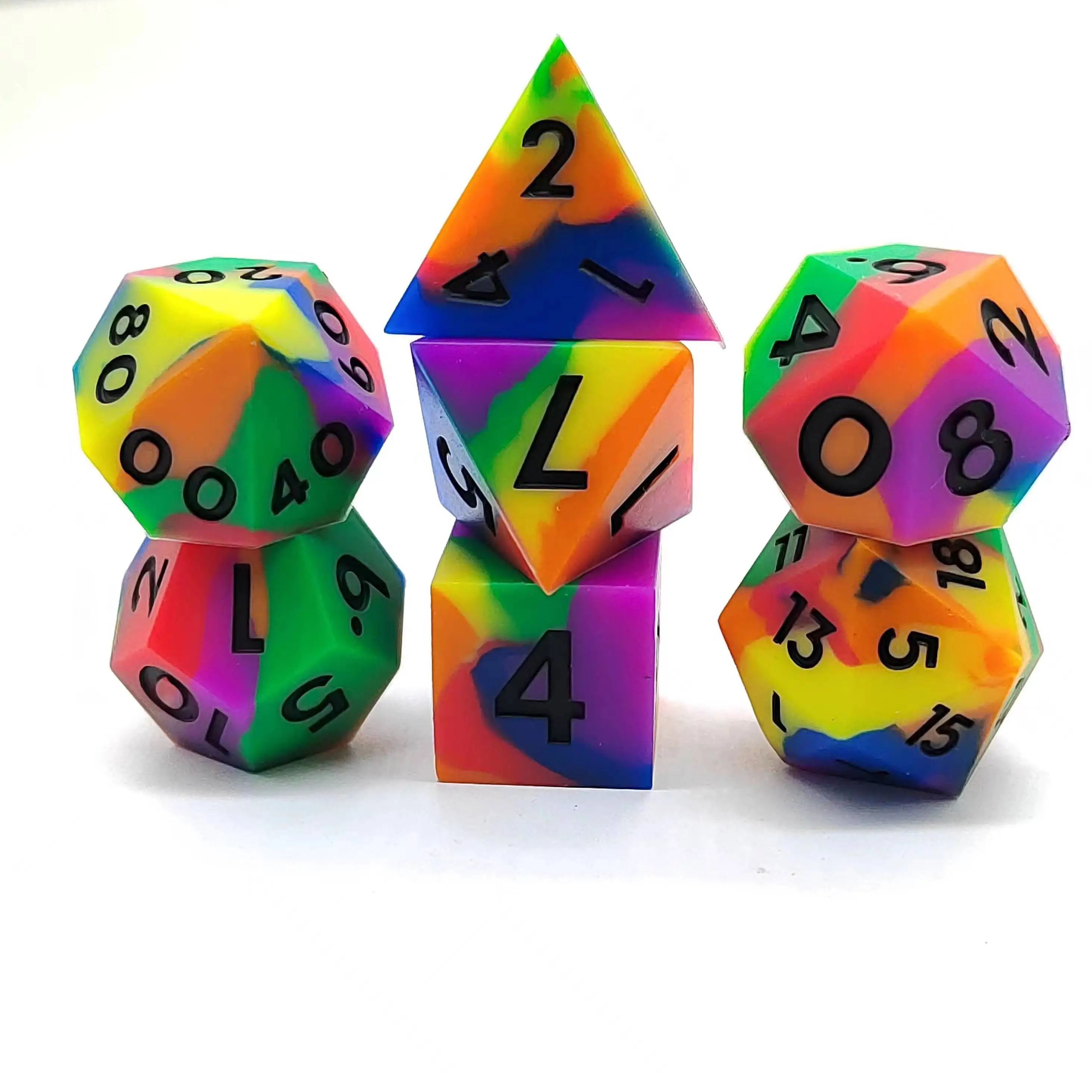 High quality new model custom colorful game silicone dice