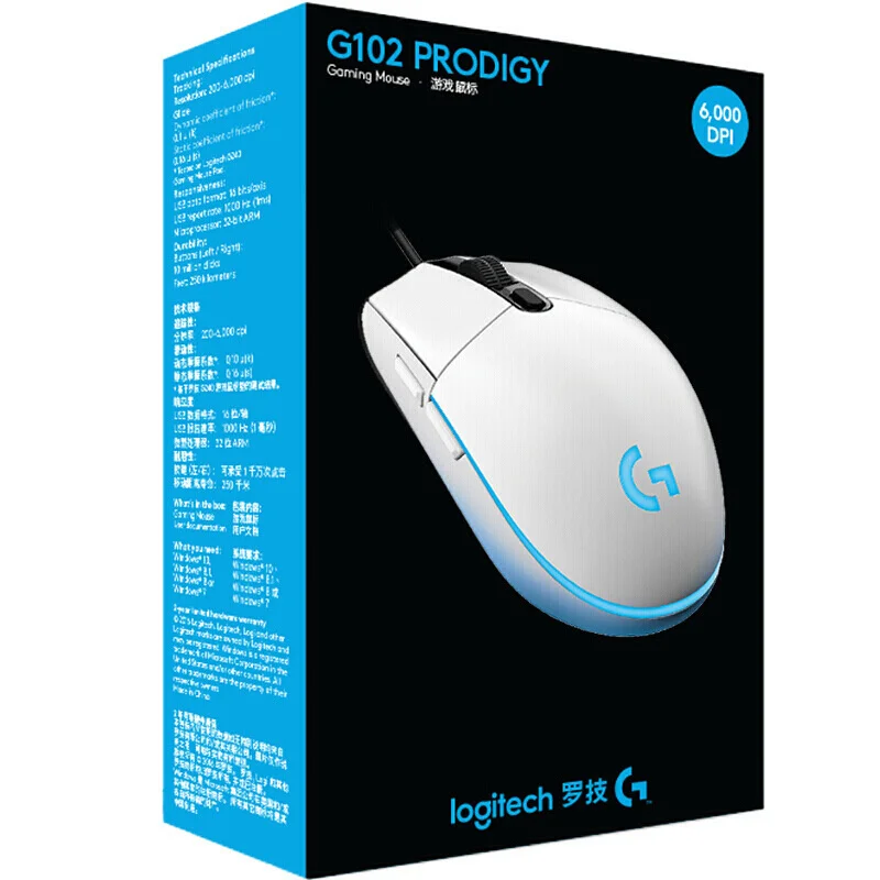 Мышь Logitech G102 LIGHTSYNC/игровая оптическая 8000 точек/дюйм 16 8 м 6