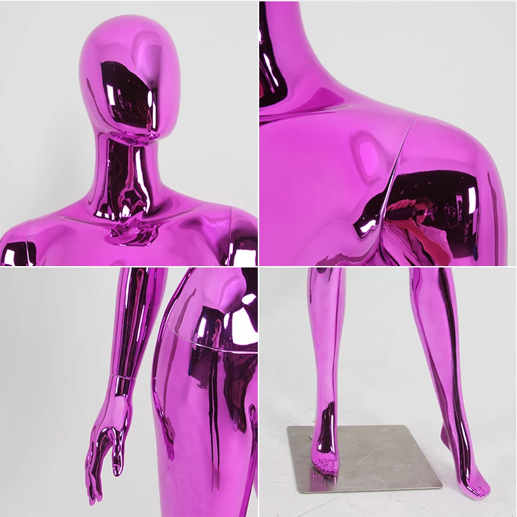 Factory supply purple color Full Body Fiberglass female Mannequins plating electroplating mannequins