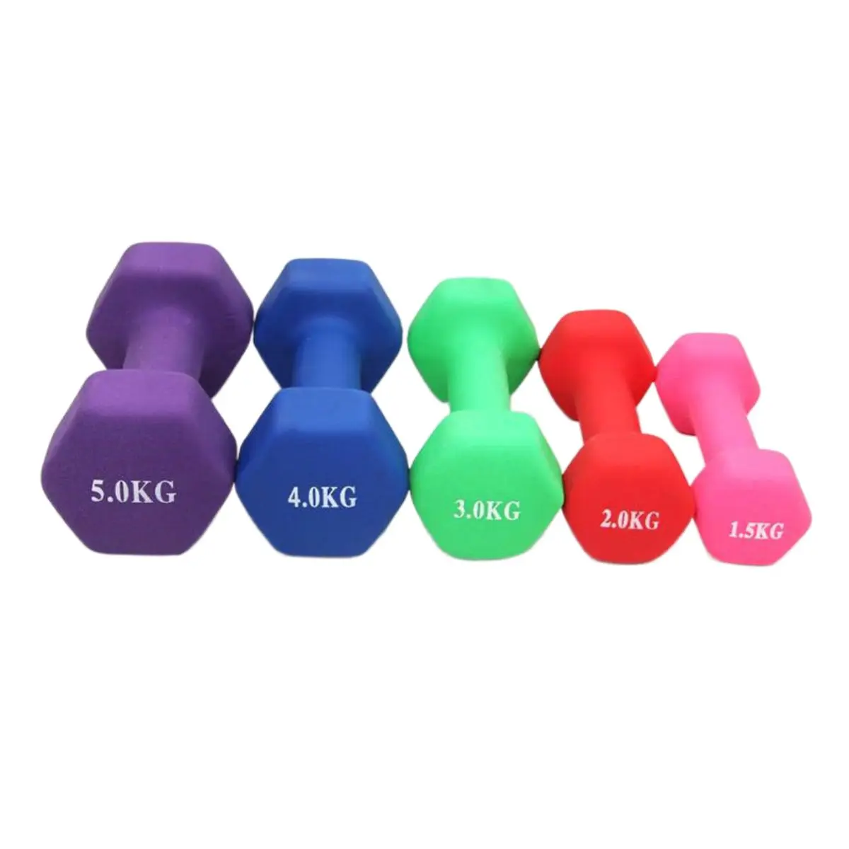 Best Selling Weightlifting Custom Logo Dumbbells Color PVC Coated Dumbbell 0.5KG 1-10KG