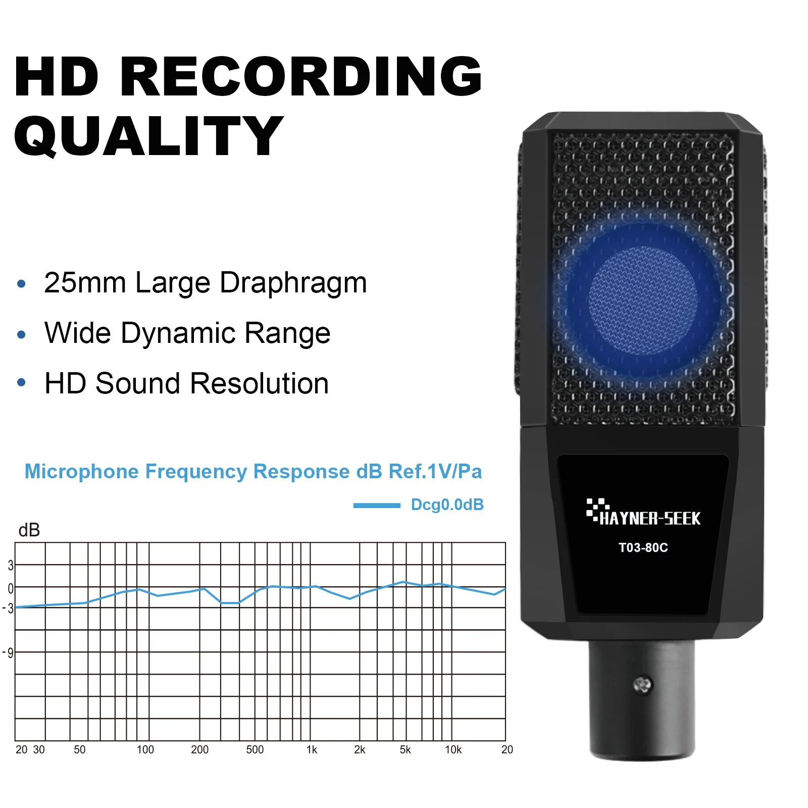 Hayner-Seek Podcast Sound Card With Professional Desktop Microphone Audio Interface Mixer DJ Monitor Live Stream