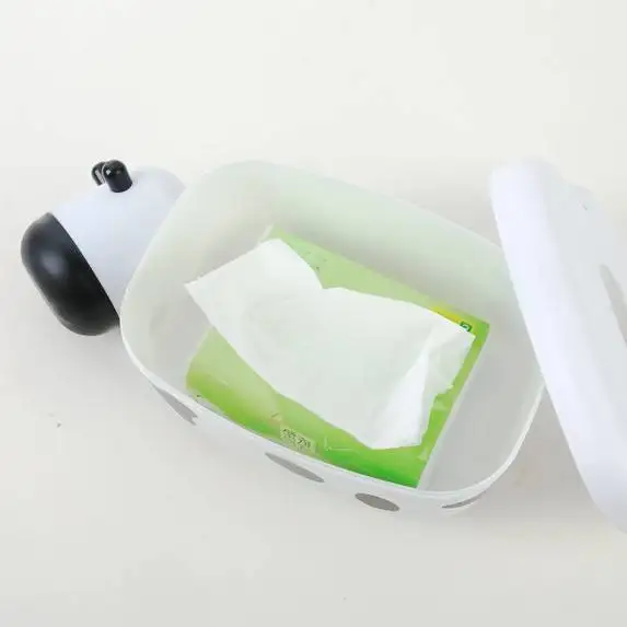 Choice Fun Cute DIY Sticker design Cow Shape Napkin Dispenser with Magnetic toothpick holder and Tissue Box Holder