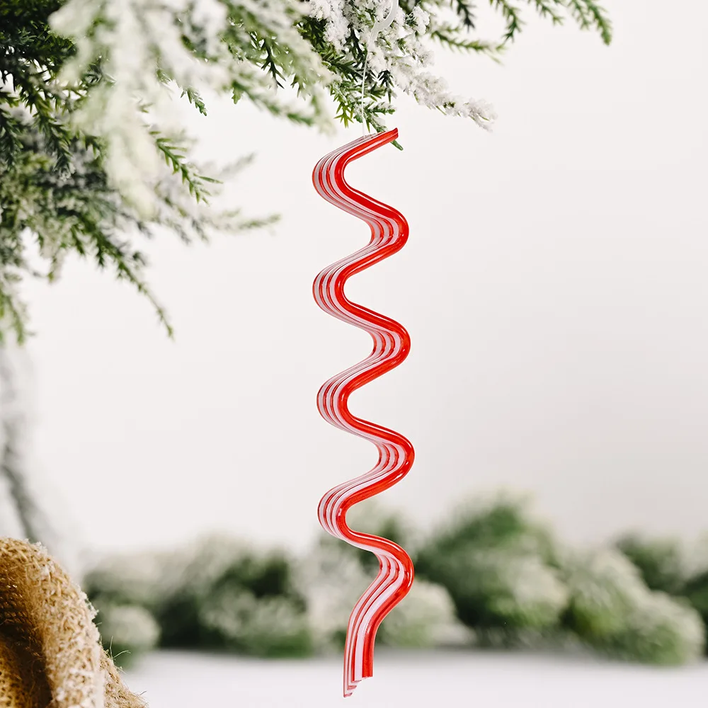 New hot sale lollipop cane colorful candy cane new Christmas decorations color injection acrylic Christmas tree ornaments