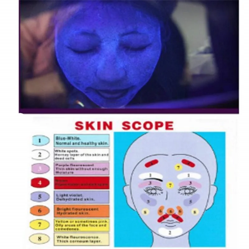 Portable Equipment Detector Spa Home Salon Machine Beauty Test Face Care Facial Magnifying Analysis Woods Lamp Skin Analyzer
