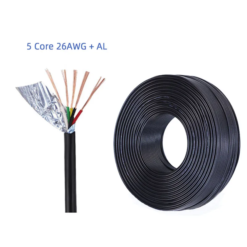 AWM 26AWG OD3.6mm  wire with aluminum foil multicore cable sheathed wire shielded for data transmission  5 core power cable