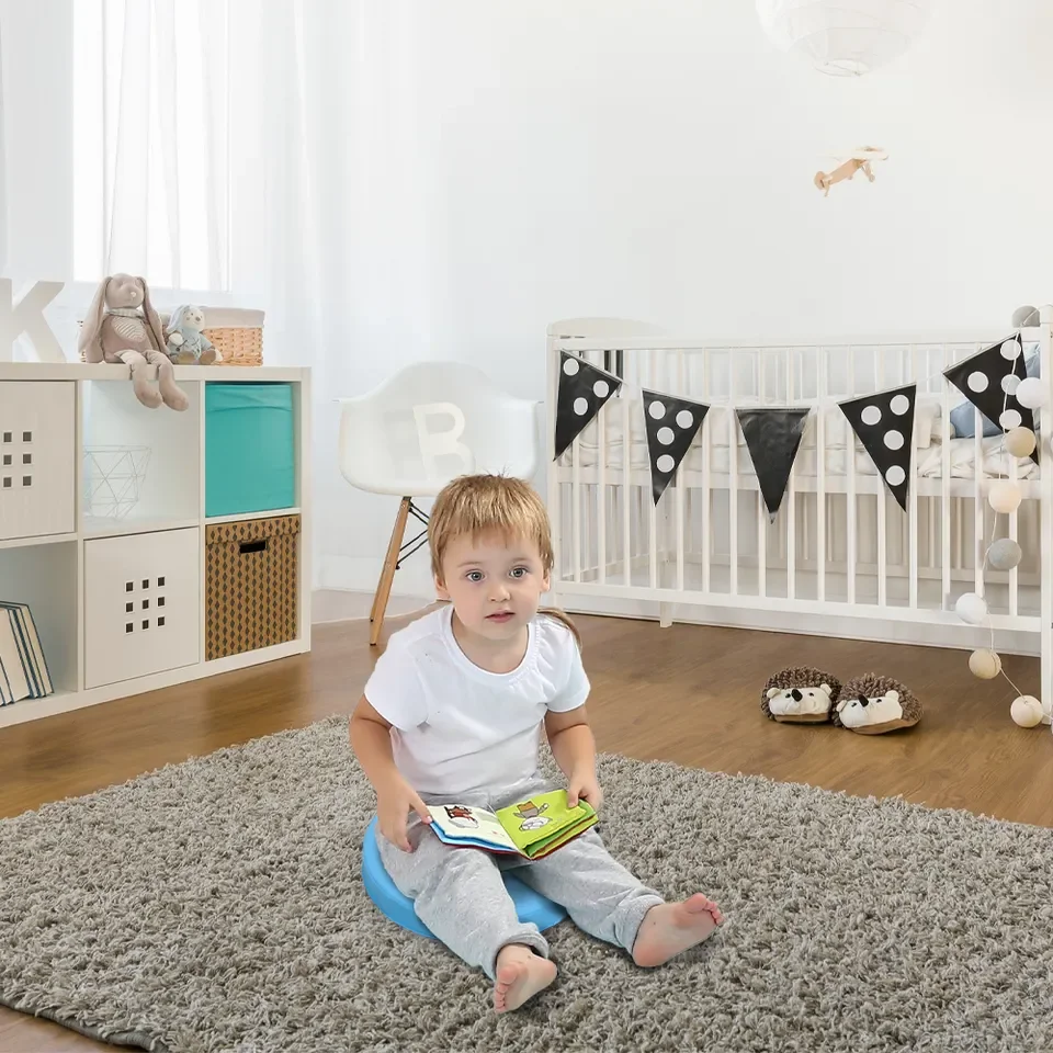 Indoor Waterproof Baby Play Mat Round Floor Cushion Seat Mat Pad Flexible With Handle 6 pcs a set