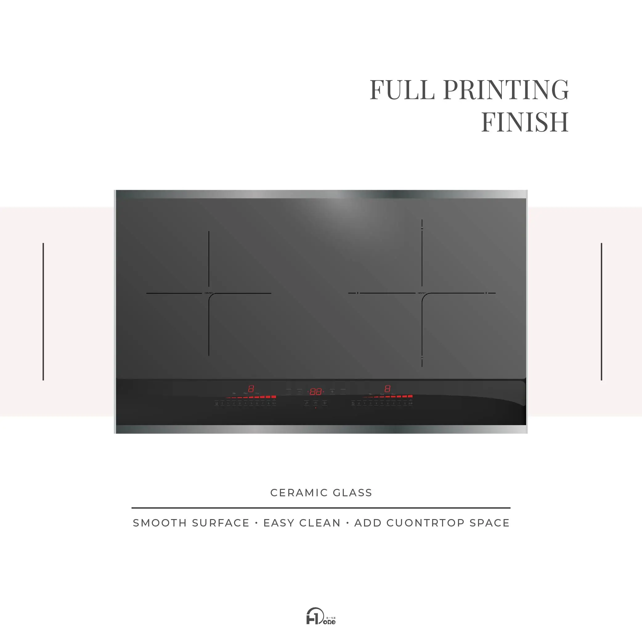 Черная высококлассная двойная индукционная плита встроенная электрическая 4600 Вт с цифровой сенсорной панелью