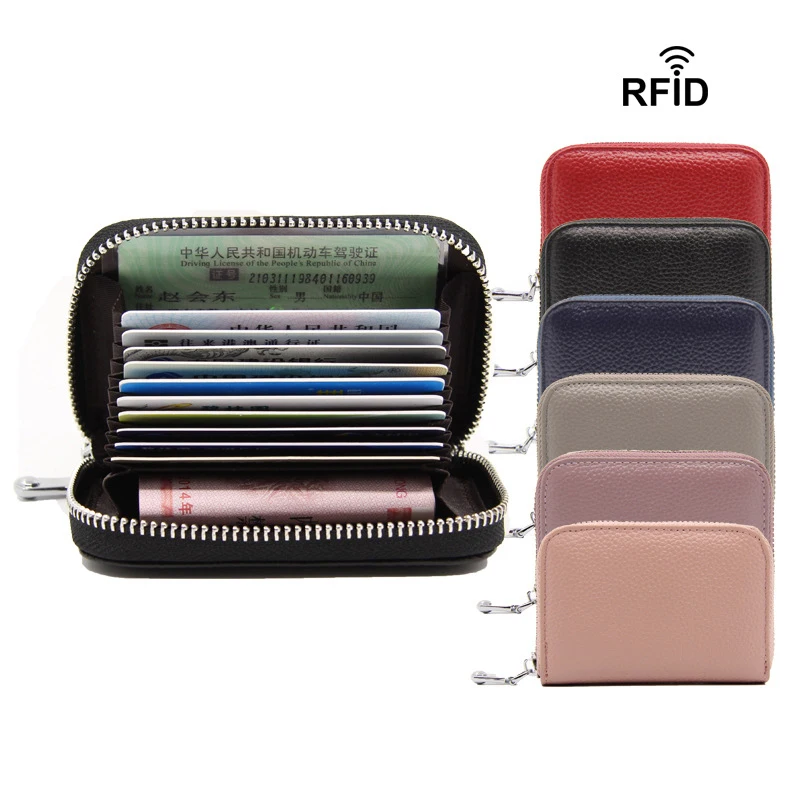 MGL001 горячая Распродажа RFID многофункциональный высококачественный кошелек для кредитных карт из натуральной кожи держатель на молнии