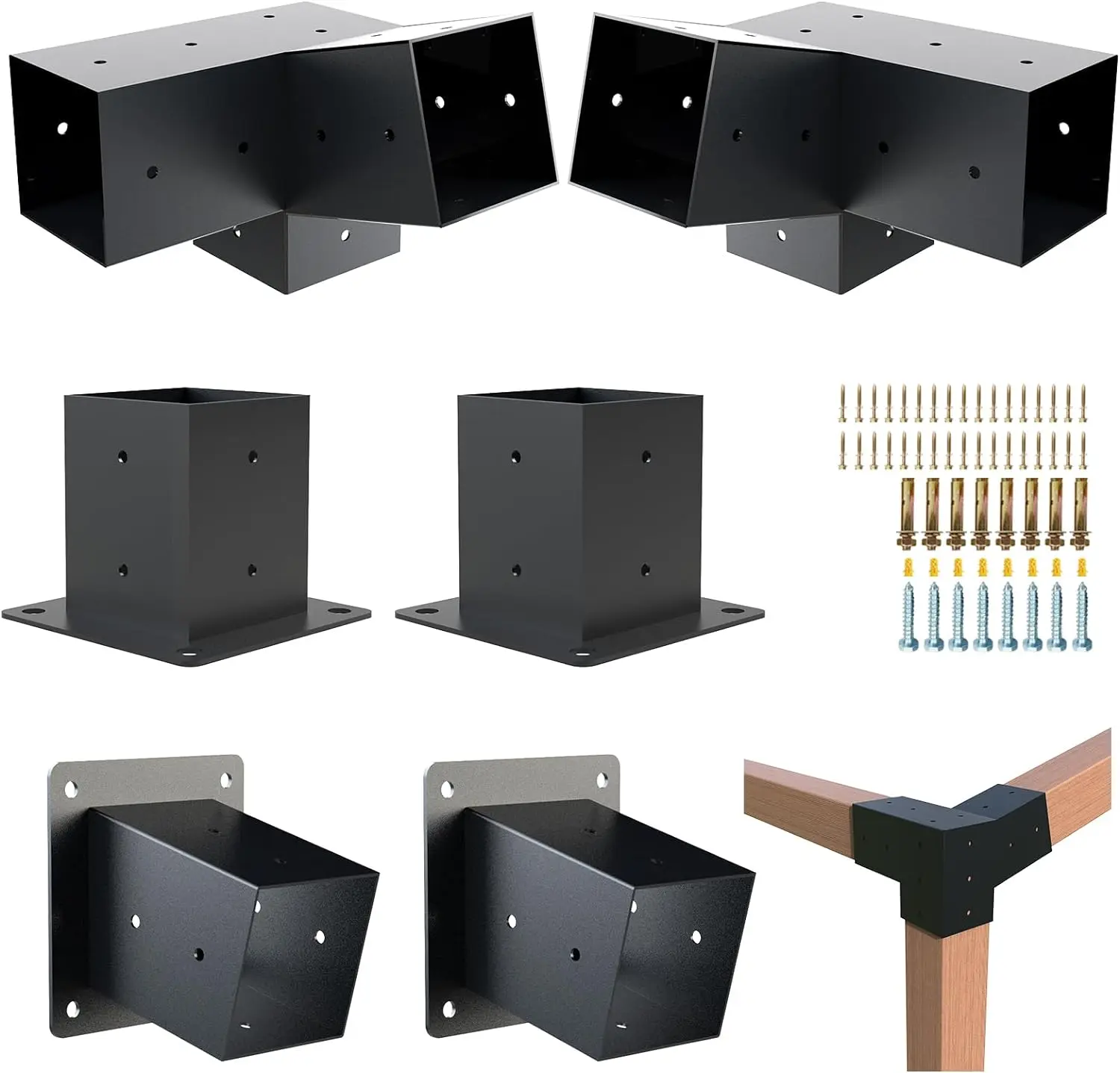 Pergola Bracket Wall Mount 15 Degree Slanted Roof Kit With Post Base Gazebo Bracket Kits