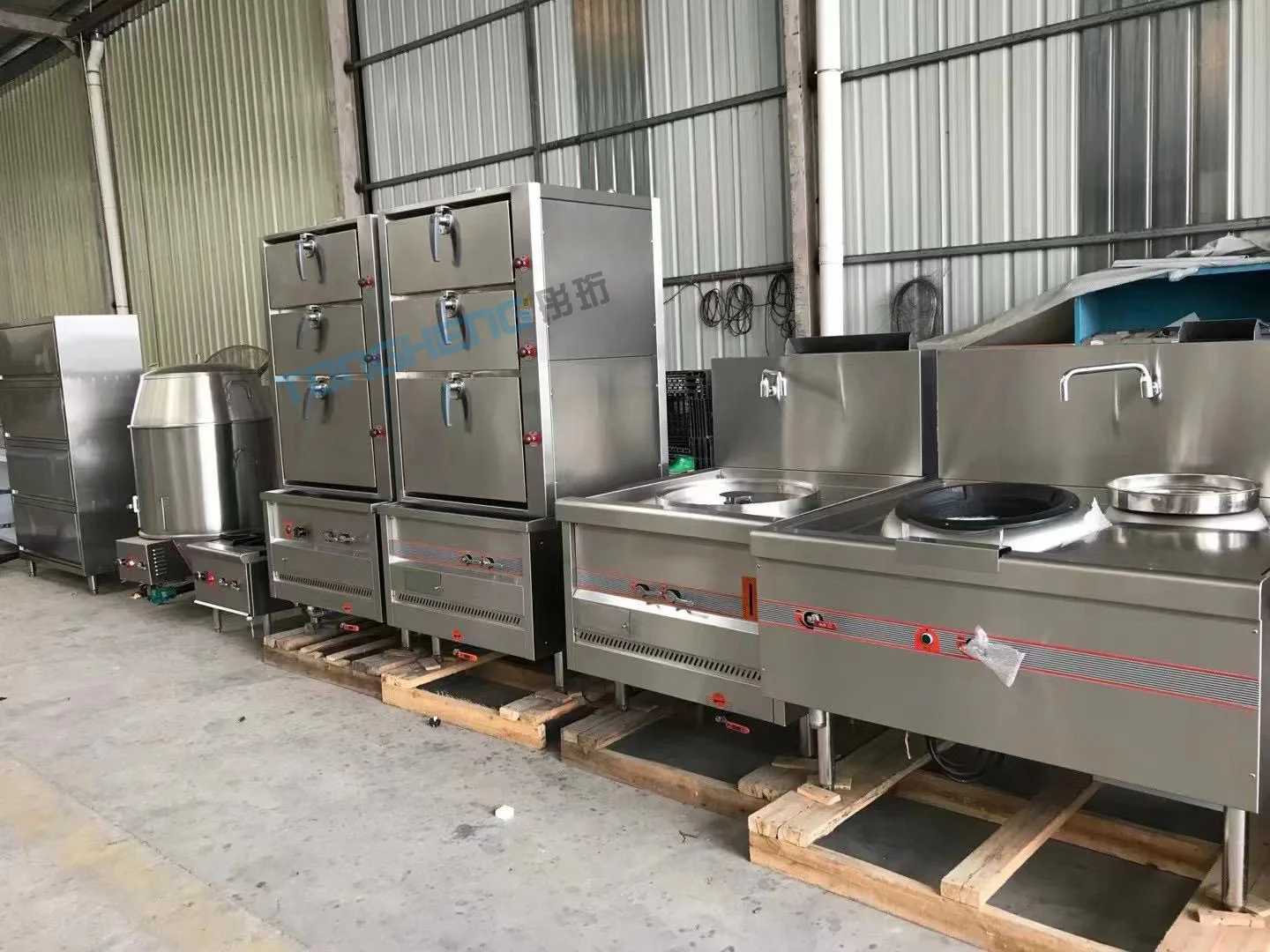 Restaurant Commercial 3 Tiers Gas Crab Dimsum Steamed Ark Rice Seafood Steamer Cabinet