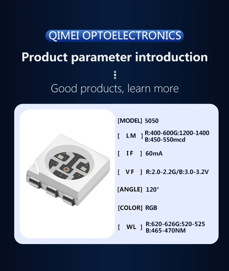 High Power 0.5W-5074 5051 5054 5050 1W 1.5W 3W SMD RGB RGBW LED Chip for Neon Sign 5mm Size