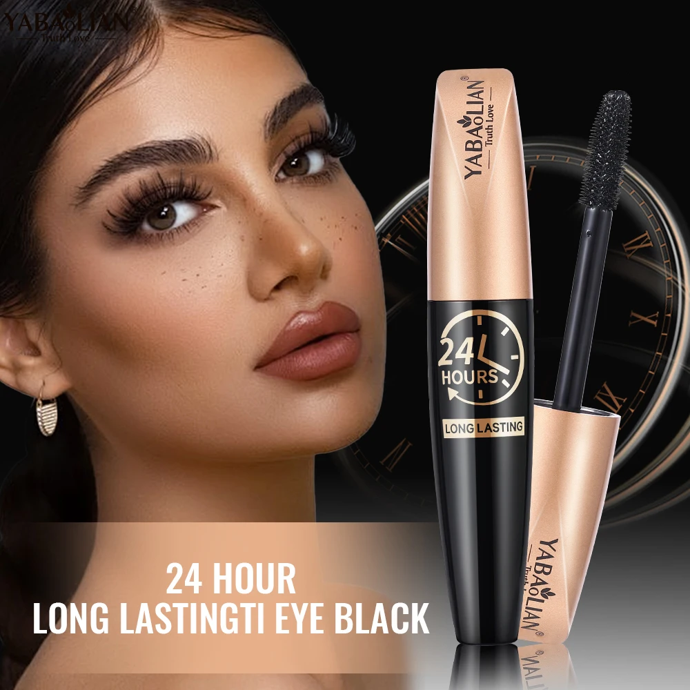 4D Silk Fiber Lash Mascara Waterproof Long Lasting Mascara Black Volume and Length Natural Exquisitely Full Lengthening Mascara