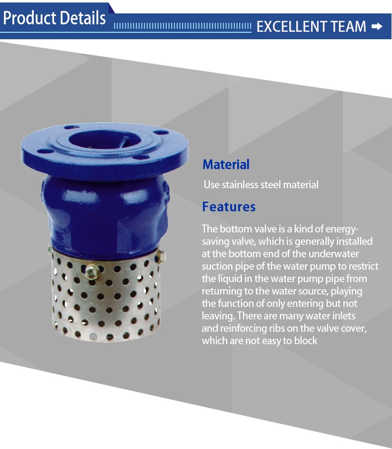 Casting Iron 6 Inch Water Pump Foot Valve