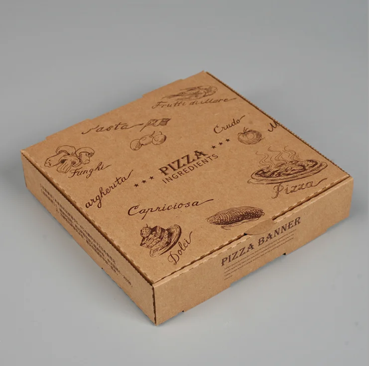 Cheap custom printed E/B flute die cut corrugated pizza box