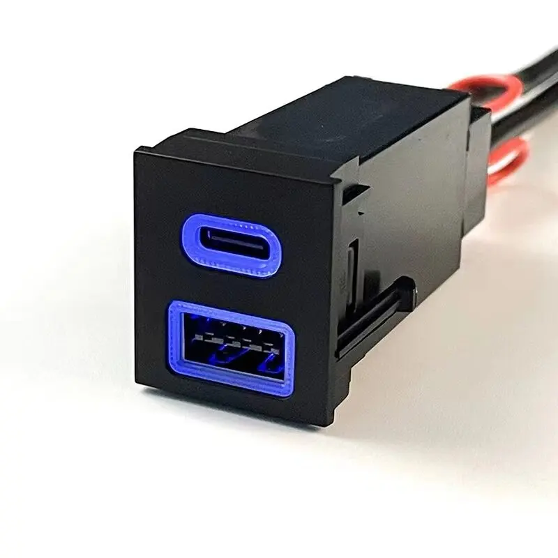 Автомобильный двойной USB C PD-порт QC3.0 правая дырочная Позиция 12 В гнездо прикуривателя быстрое зарядное устройство для T0YOTA RAV4 Wildlander
