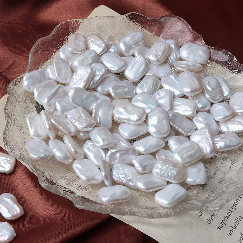 High gloss Baroque square shaped loose beads Natural fresh water pearl diy earrings jewelry loose beads