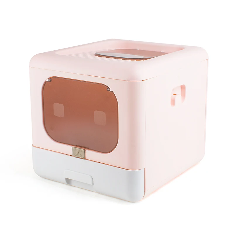 JP AMAZON TOP SALE New design foldable Drawer type cute large space Foldable Cat Litter Box