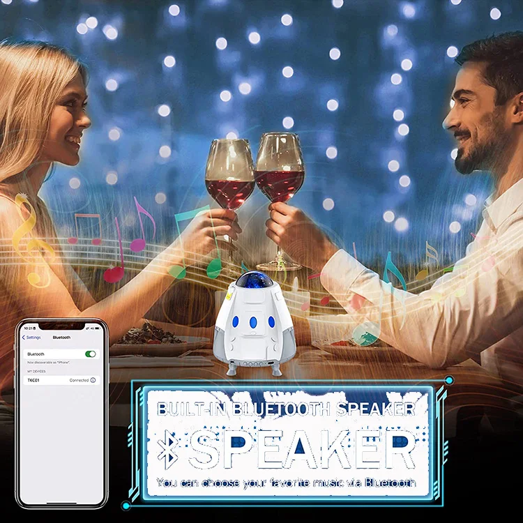 Space Sky Starry Projector Light Capsule UFO Star Galaxy Projector Space Capsule With Speaker For Christmas Gift