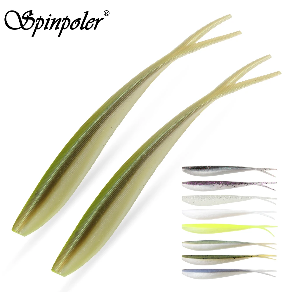 Рыболовная приманка-блесна, мягкая рыболовная приманка с разделенным хвостом, 2, 3, 4 дюйма