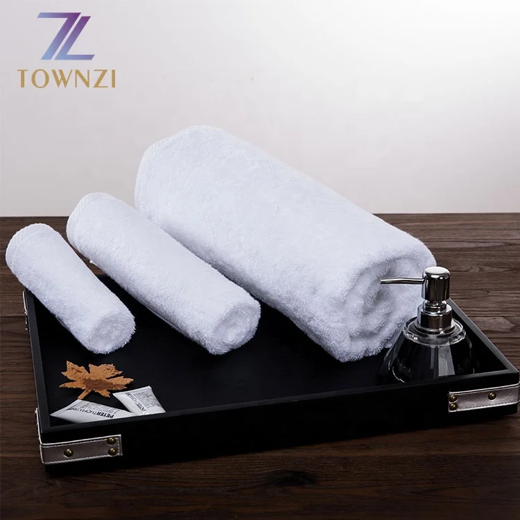 Высокое качество 100% хлопок простой белый полный набор полотенец отель набор банных полотенец