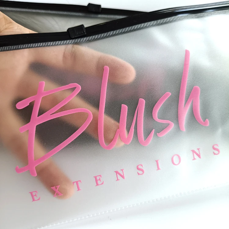 Custom LOGO Printed High Quality Clear Pvc Wig Bags Hair Extensions Packing Bag PVC Zip Plastic for Packaging