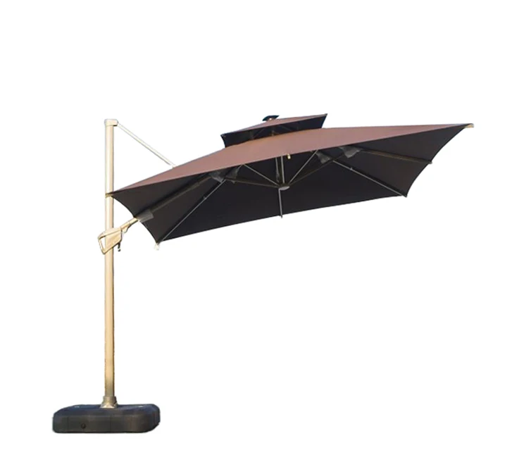 Best Sale waterproof sunshade canopy golden pole 3x3 square roman umbrella 360 degree rotating outdoor furniture parasol