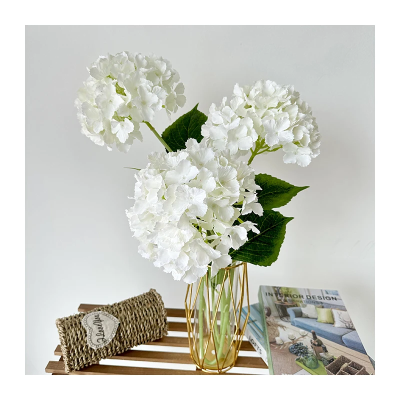 Factory Wholesale Faux real touch hydrangea flower TIANYUAN Large Single stem Hydrangea Cloth Handmade Artificial Flowers