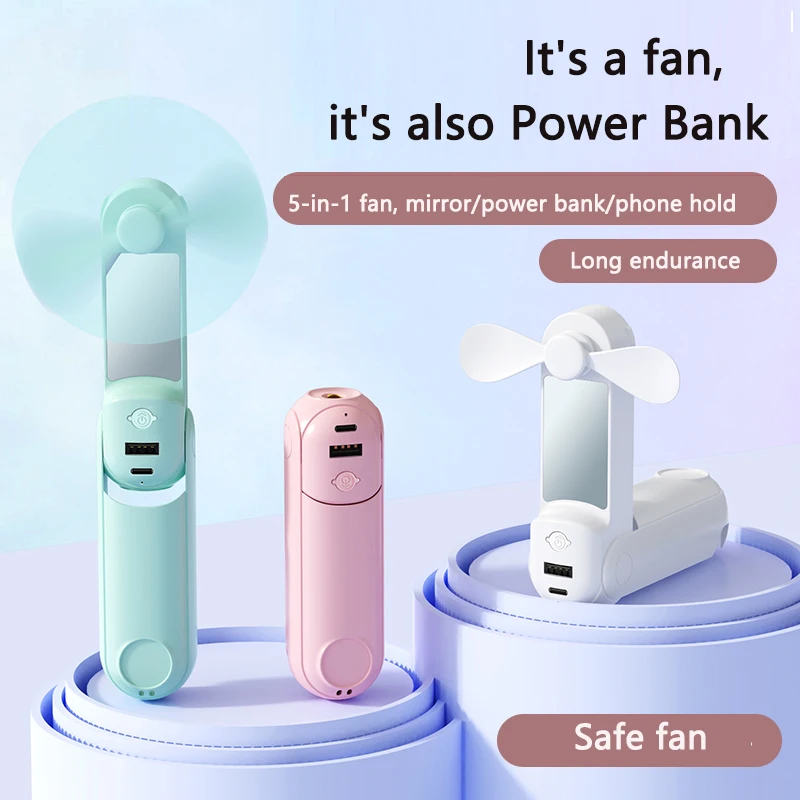 Custom Small Handy Fold Folding Foldable Hand Held Battery Electric Fans Personal Rechargeable Usb Handheld Portable Mini Fan