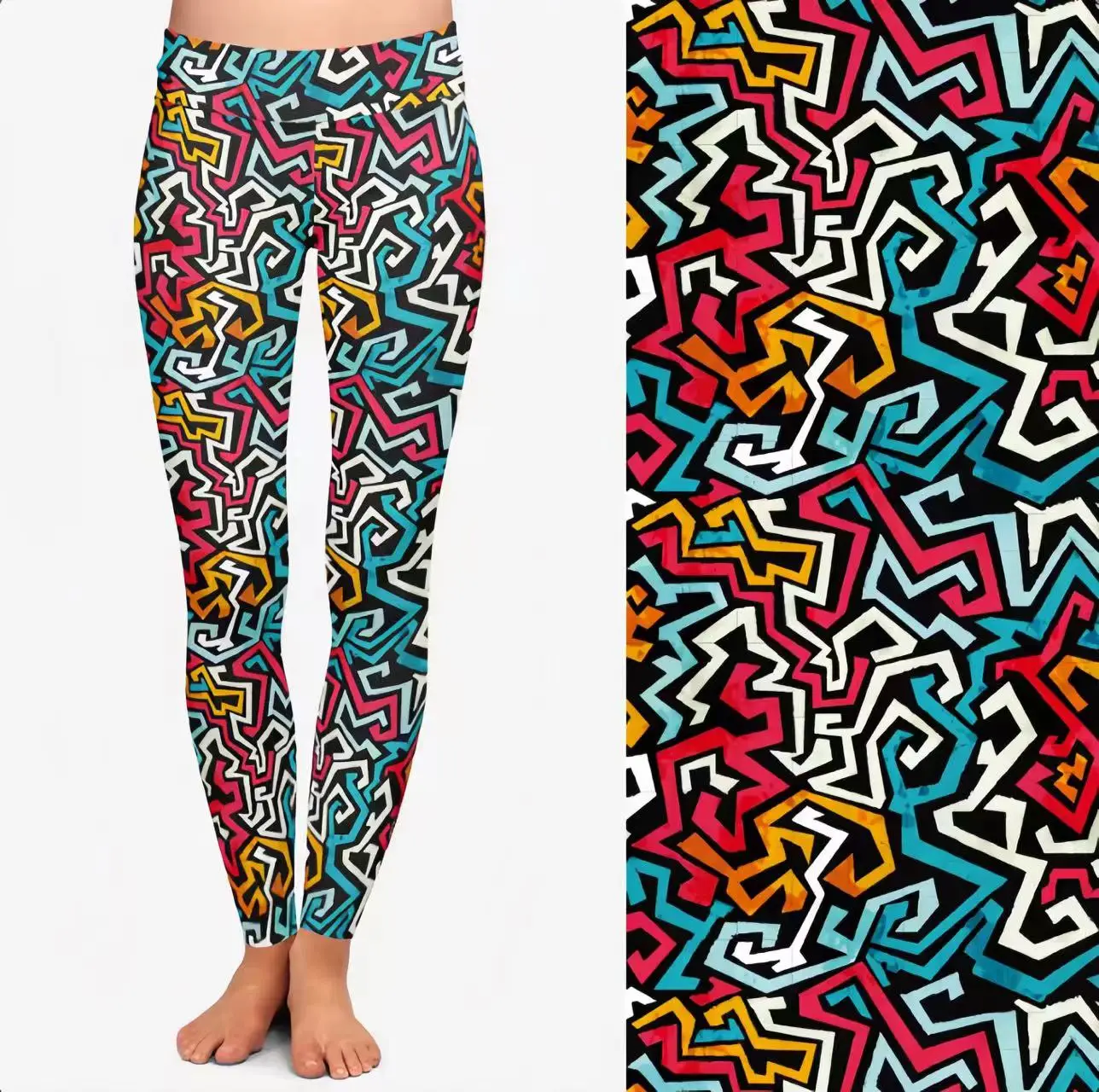 Dropshipping Factory Direct Sale 92% Polyester 8% Spandex Soft Fabric High Waist colorful sugar cat skull Leggings