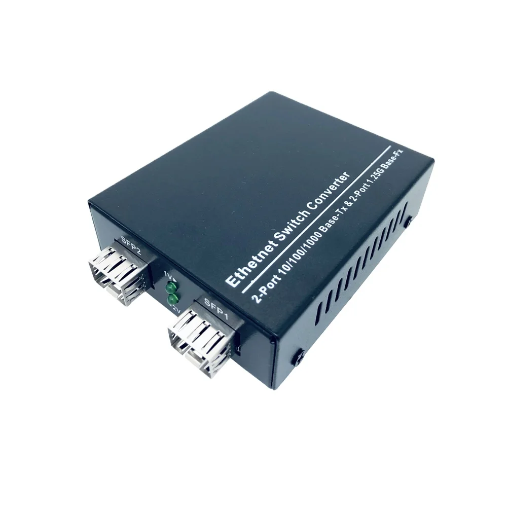 2rj45 + 2sfp Fiber Port Switch Ethernet Transceiver Gigabit Fiber Optic Media Converter 100/1000mbps Network Switches 48v 1.25G
