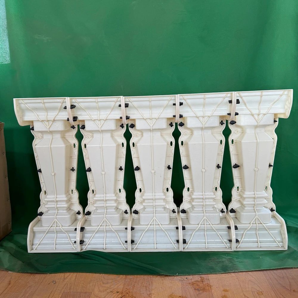 Casting in place plastic decorative square flower shape concrete baluster mold for sale concrete fence mold precast making mold