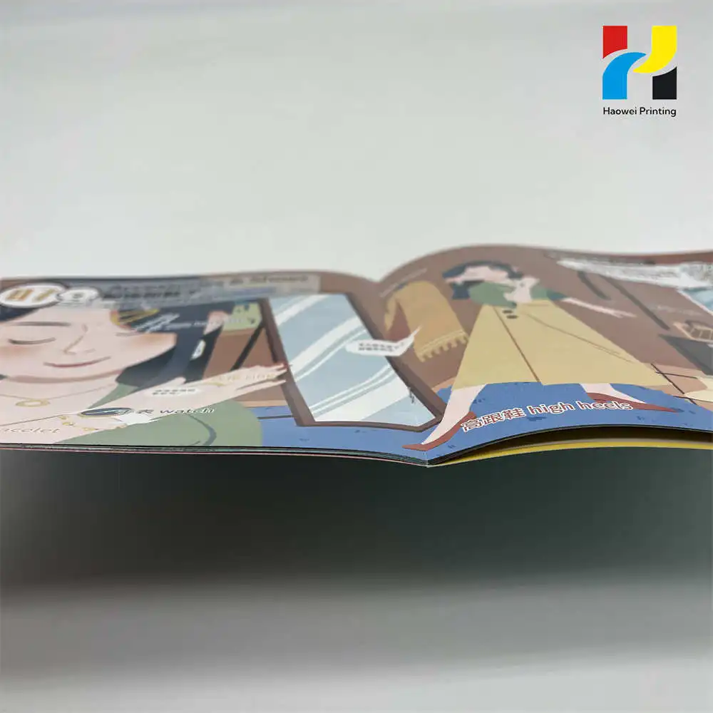 Customize Design for Company Introduction Full Color Printing Wireless Binding Saddle Stitch Booklet Brochure