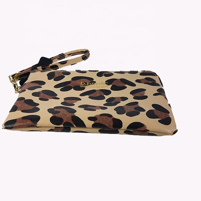 Wholesale Fashion Design Envelope Ladies Evening Custom Leopard Print Handbag Clutch bag Leather Coin Purse