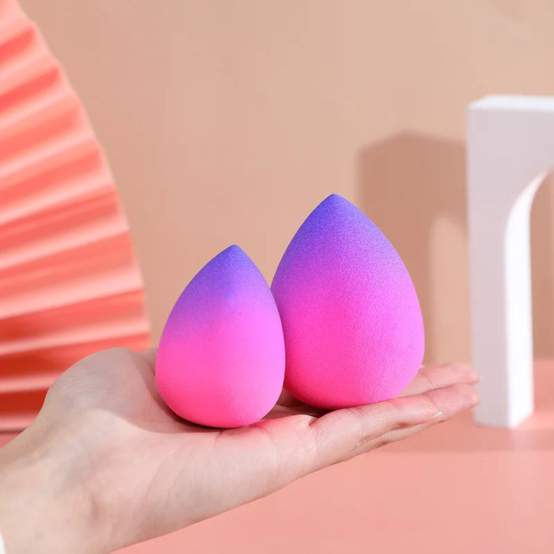 Buy Wholesale China Private Label Laser Logo Gradient Egg Drop Shaped Beauty Blending Makeup Sponge Puff