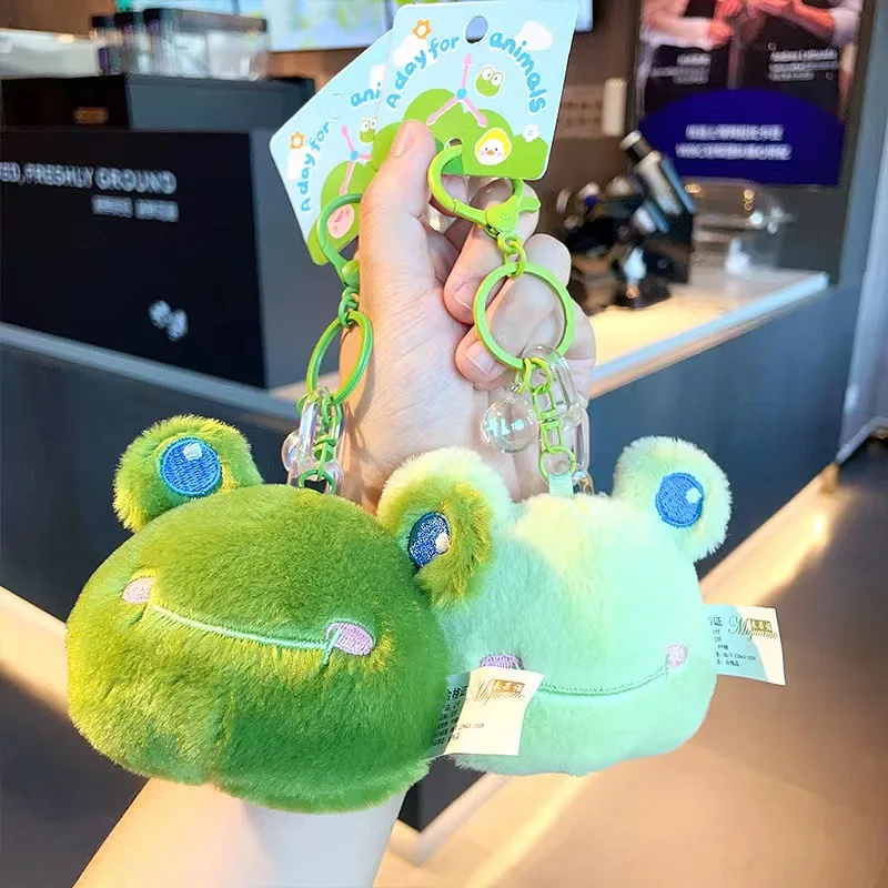 Hot-selling genuine cartoon plush key chain small frog toy key chain bag pendant doll pendant gift wholesale