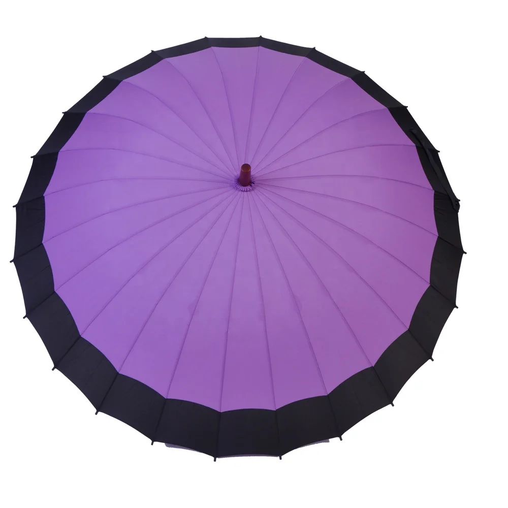 Herzo 23inches 24K manual open anti storm sun protection big wooden handle 24K umbrella For Africa South America