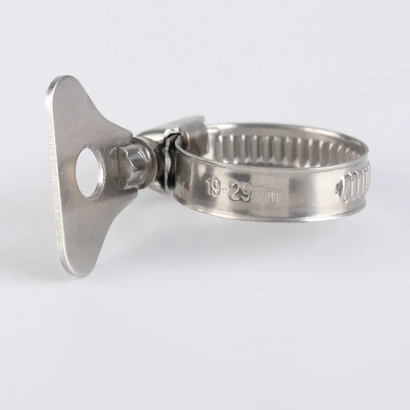 Non Perforated Worm Drive Easy Twist Turn Key Butterfly Handle Plastic Handle Thumb Screw Hose Clamp Hose Clip