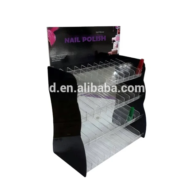 Custom Makeup Store cosmetic shop 4 tiers acrylic nail polish shelf makeup retail display stand rack case