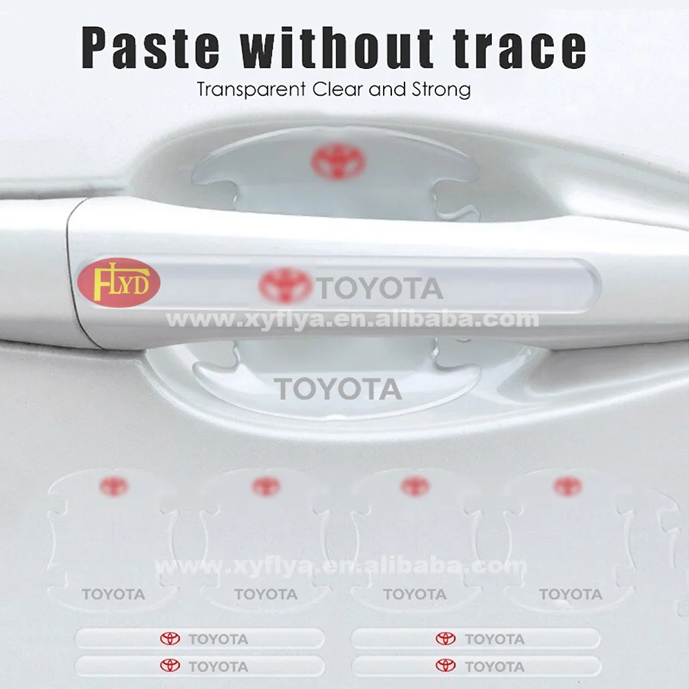For Toyota Logo Brand 8pcs Custom Car logo Sticker Exterior Vehicle Door Handle Bowl Protective Stickers