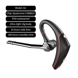 2021 Latest Power Display Headset Single Ear Business qcc3020 enc BT Earphone