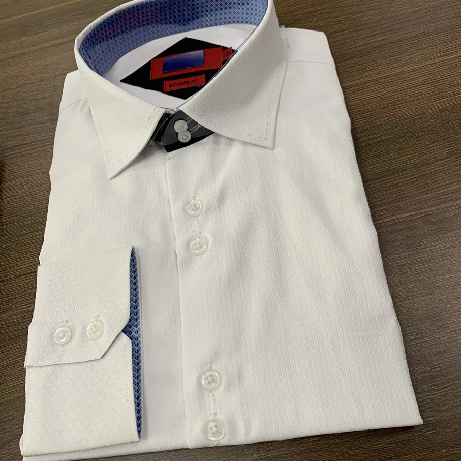 
Boys Wrinkle free White French Cuff links Dress Shirts for Children 