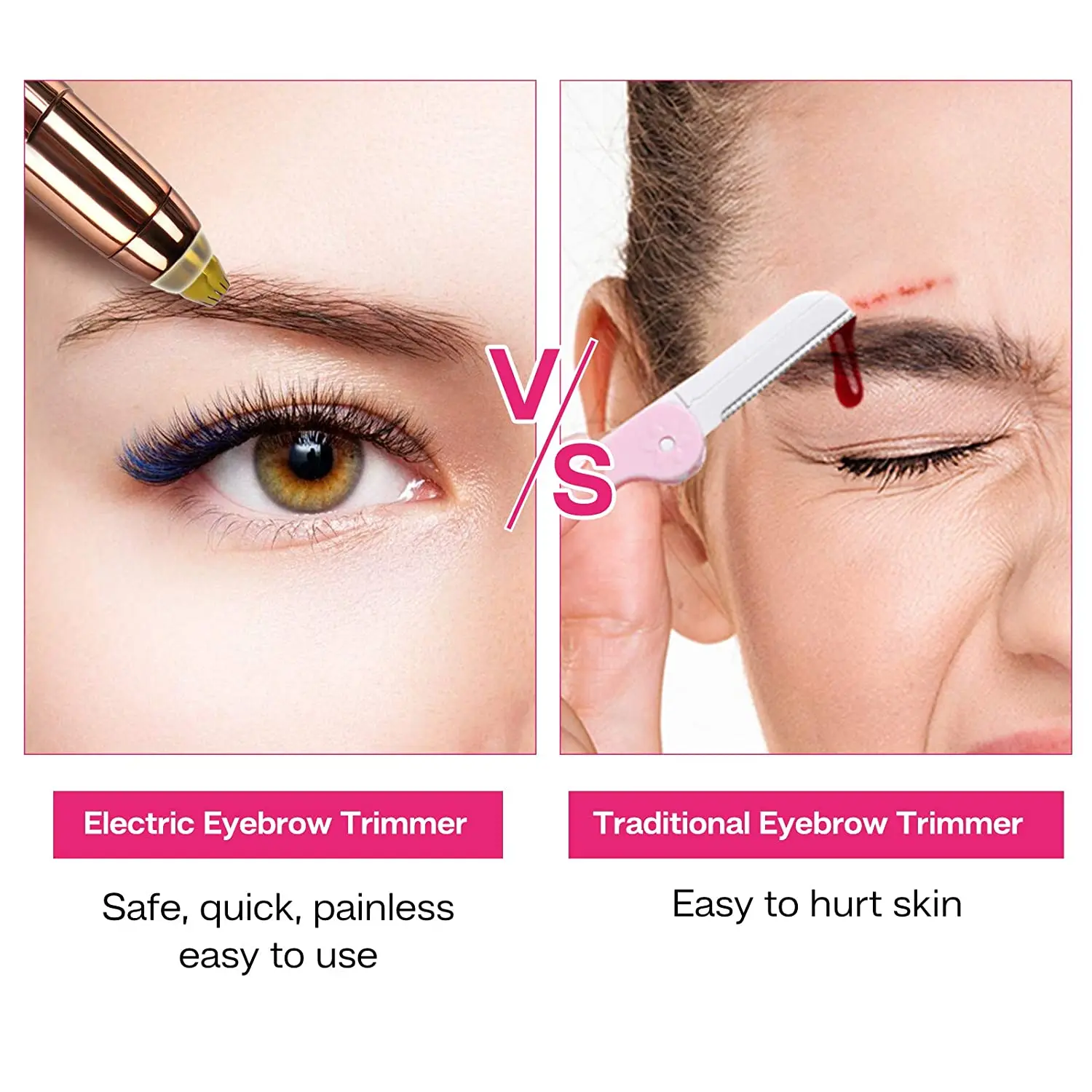  Wholesale Rechargeable Eyebrow Trimmer Face Lip Nose Hair Remover with Light for Men